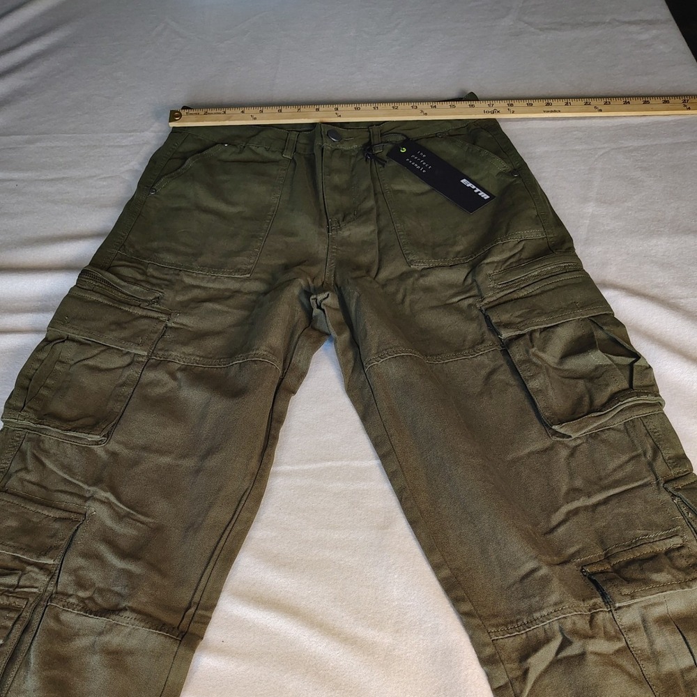EPTM Cargo Pants Mens L/34 Olive Green New Heavy Canvas Multi-Pocket Utility